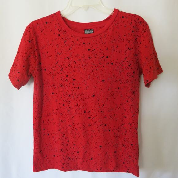 QUAD SEVEN T Shirt Size 16/18 Boy's "Paint Splatter" Short Sleeve Red Black - Picture 1 of 5